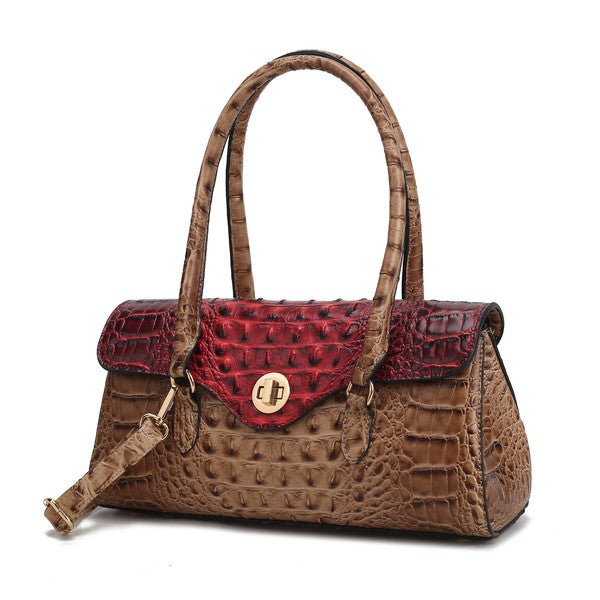 MKF Liviana Croc-Embossed Shoulder Bag