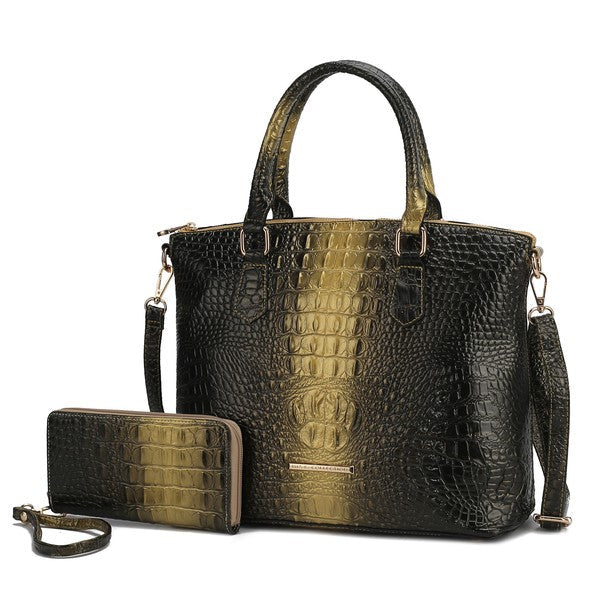 MKF Liora Croc-Embossed Tote Bag