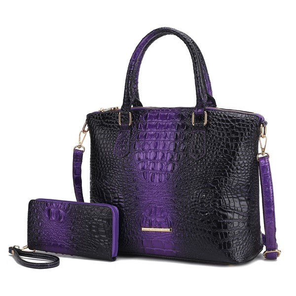 MKF Liora Croc-Embossed Tote Bag