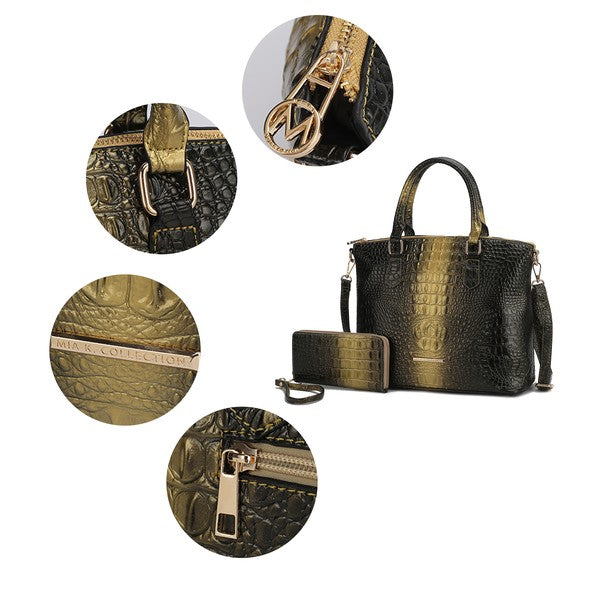 MKF Liora Croc-Embossed Tote Bag