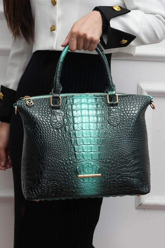 MKF Liora Croc-Embossed Tote Bag