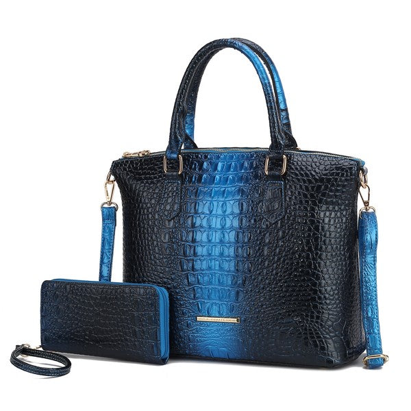 MKF Liora Croc-Embossed Tote Bag