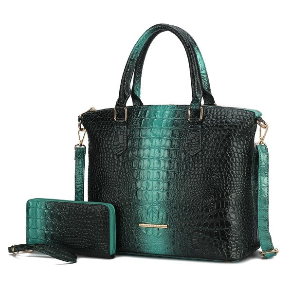 MKF Liora Croc-Embossed Tote Bag