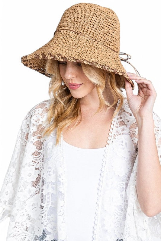 Crochet Straw Bucket Hat