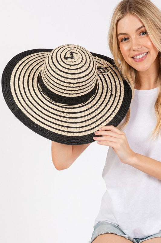 2 Tone Wide Brim Floppy Sun Hat