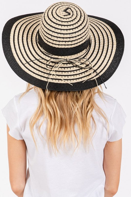 2 Tone Wide Brim Floppy Sun Hat