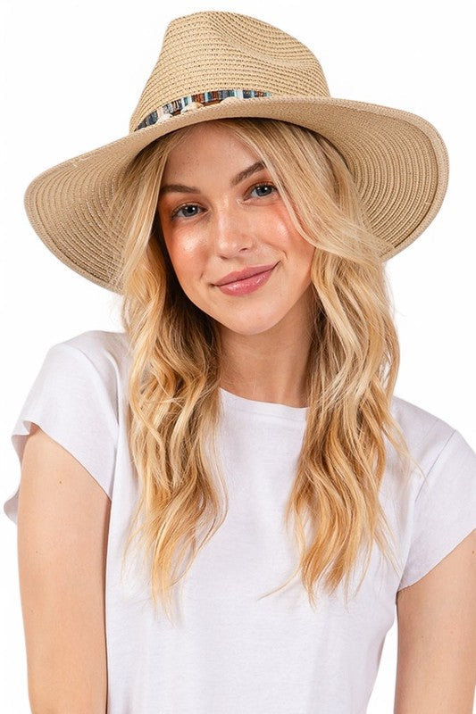 Sea Shell Hat Band Straw Fedora Sun Hat
