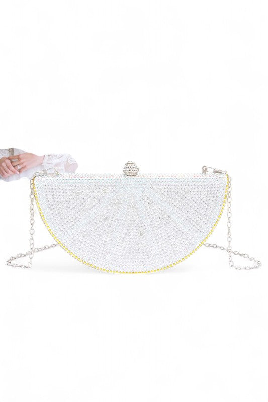 Rhinestone Iconic Fruit Slice Box Clutch