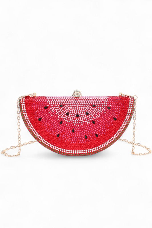 Rhinestone Iconic Fruit Slice Box Clutch