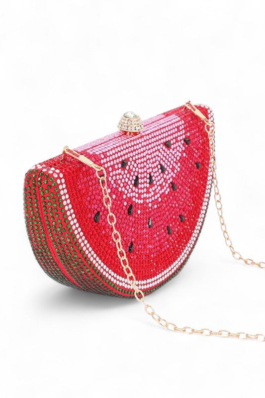 Rhinestone Iconic Fruit Slice Box Clutch