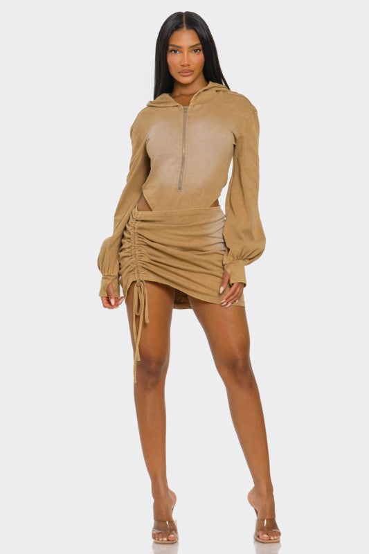 Sandstorm Flex 2-Piece Hoodie Bodysuit Set
