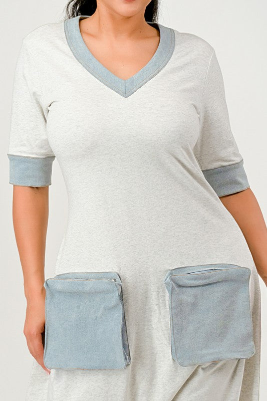 Denim Accent Jumpsuit