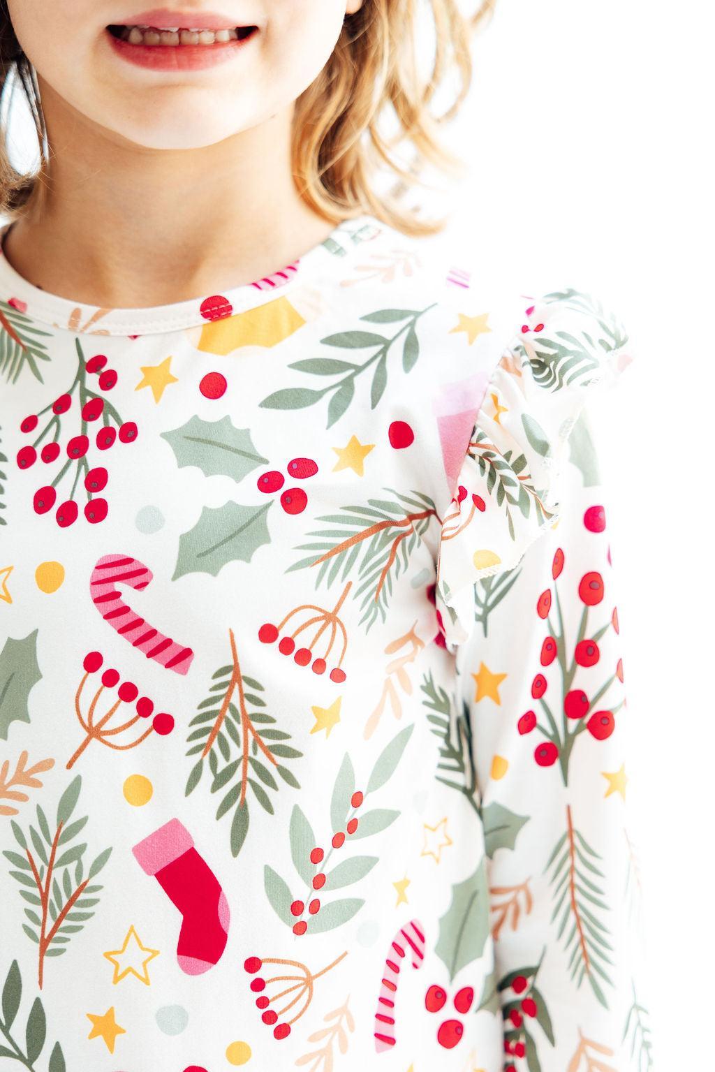 Holly Jolly Christmas L/S Ruffle Tee