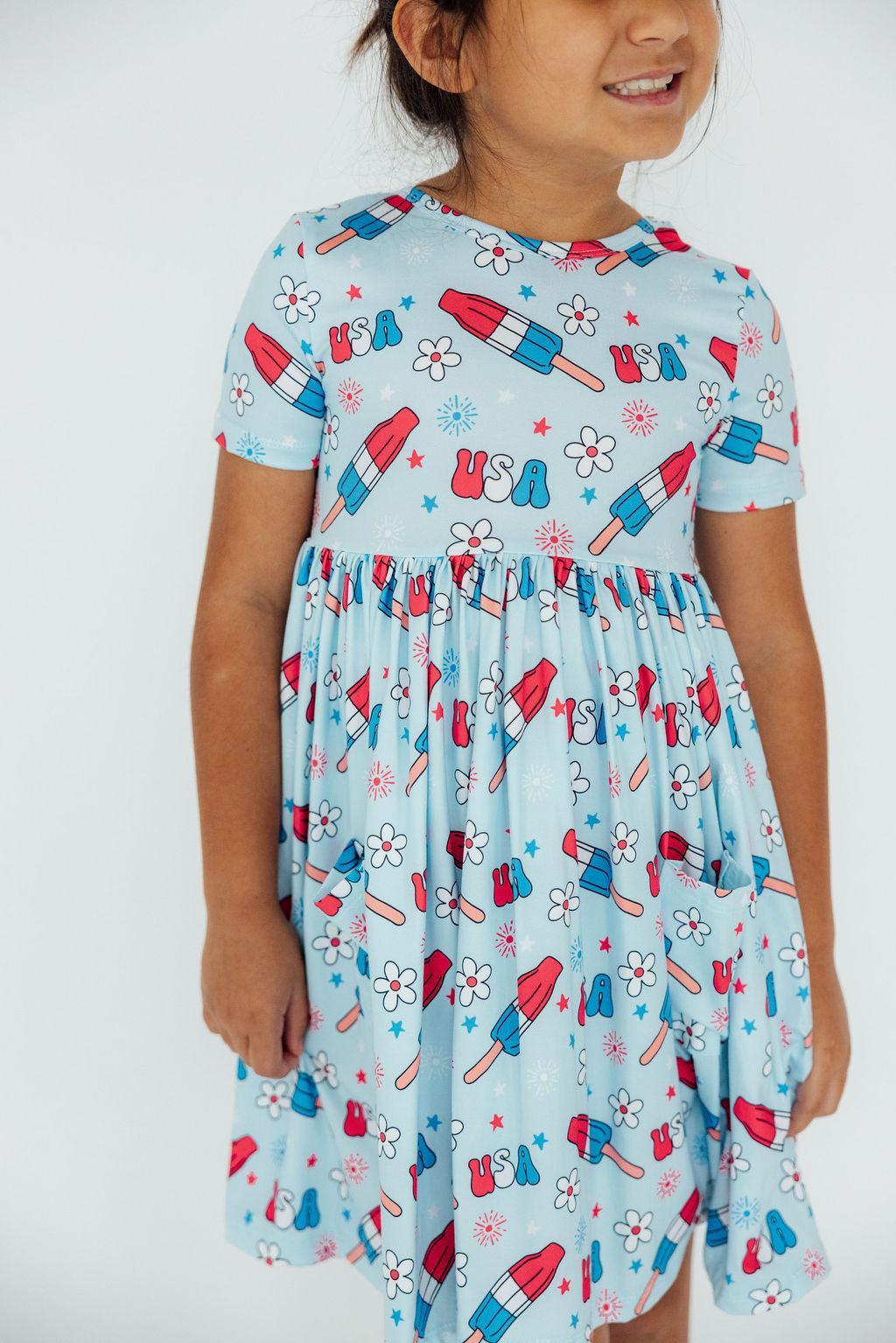 Proudly Patriotic S/S Pocket Twirl Dress