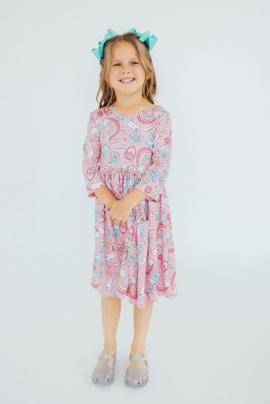 Dream Big Little One 3/4 Pocket Twirl Dress