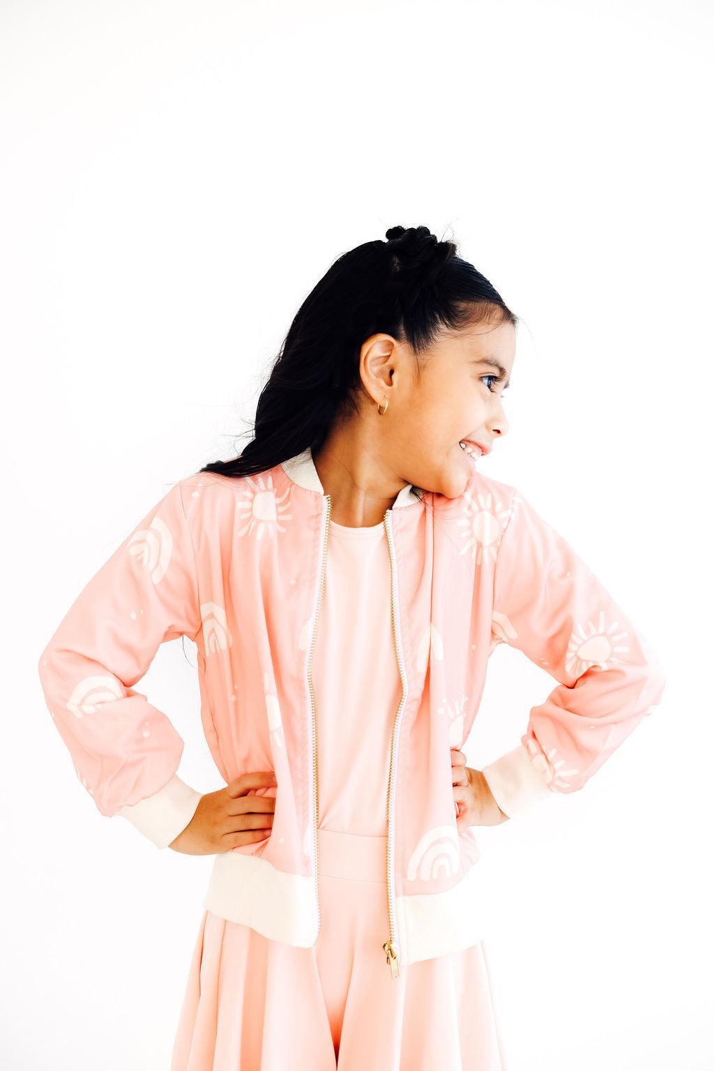 SALE Soft Pink Suns Satin Jacket