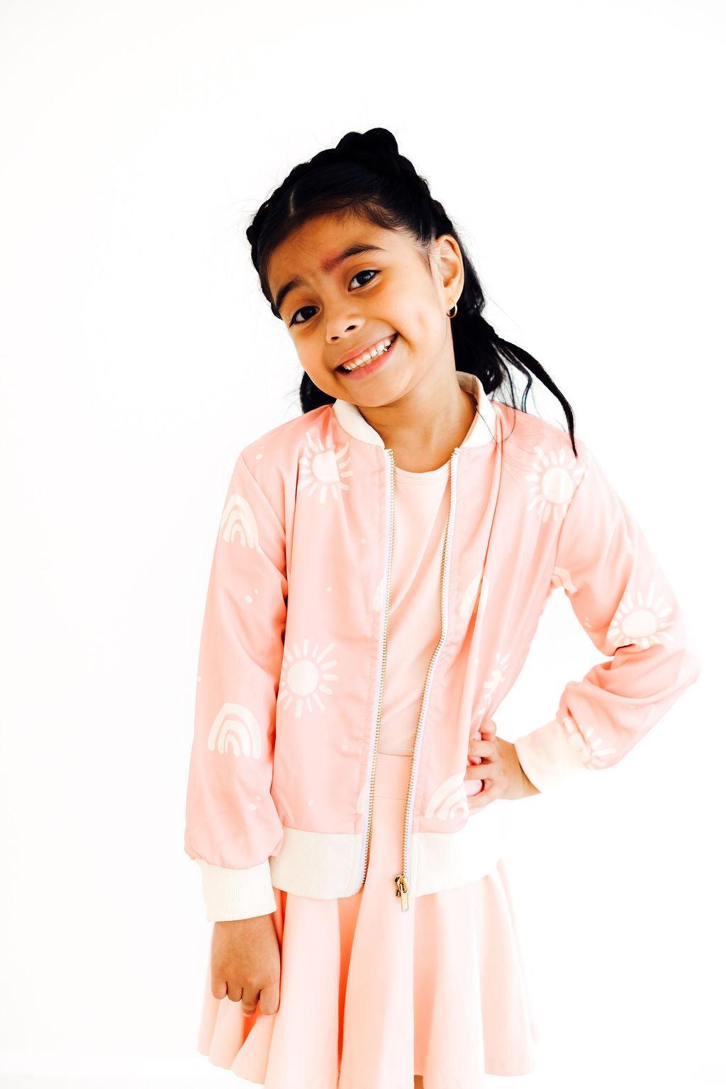 SALE Soft Pink Suns Satin Jacket