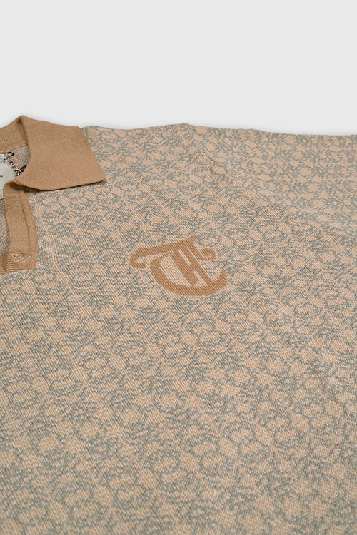 Racket Club Buttonless Crochet Polo