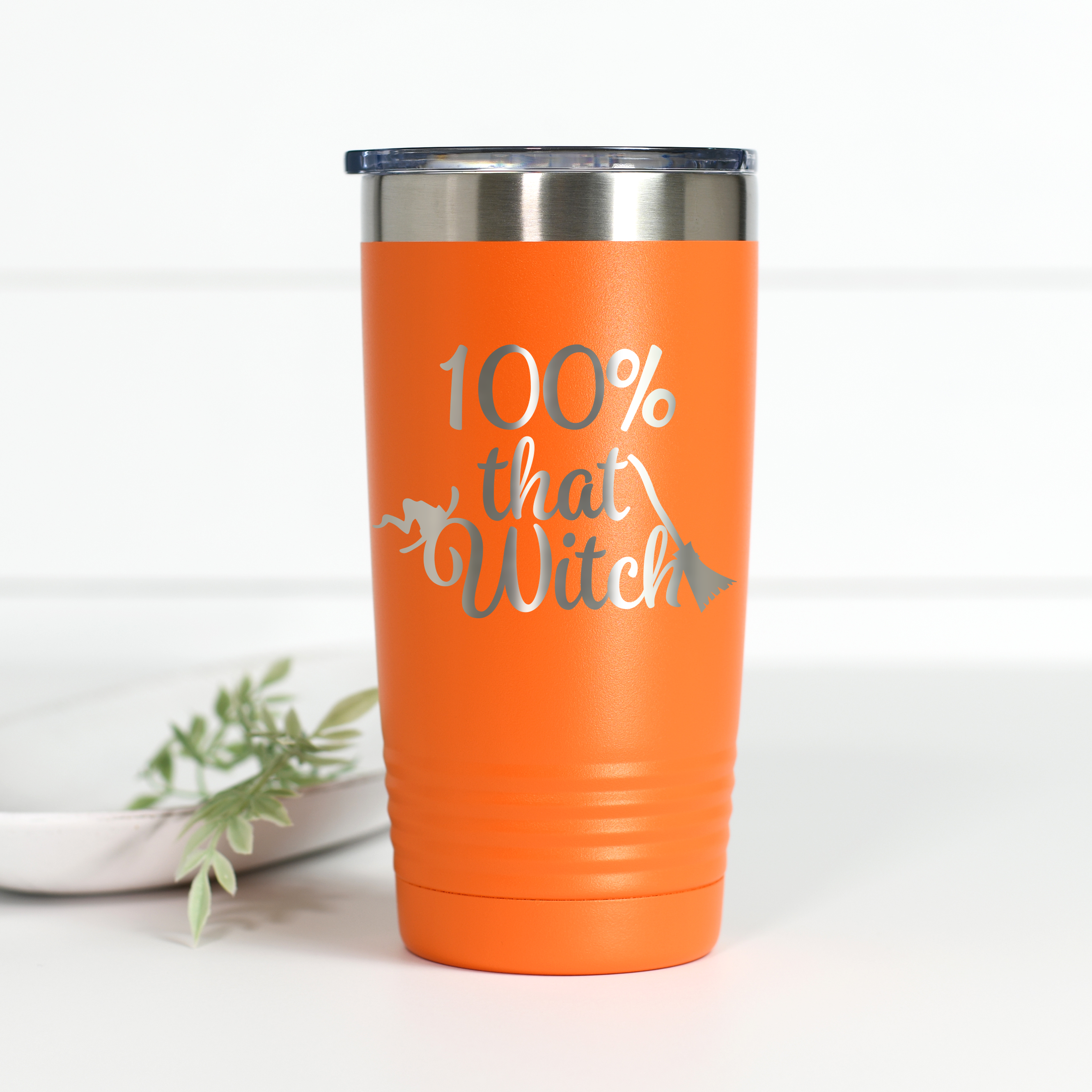 100% That Witch 20 oz Engraved Tumbler Kansas City Kreations