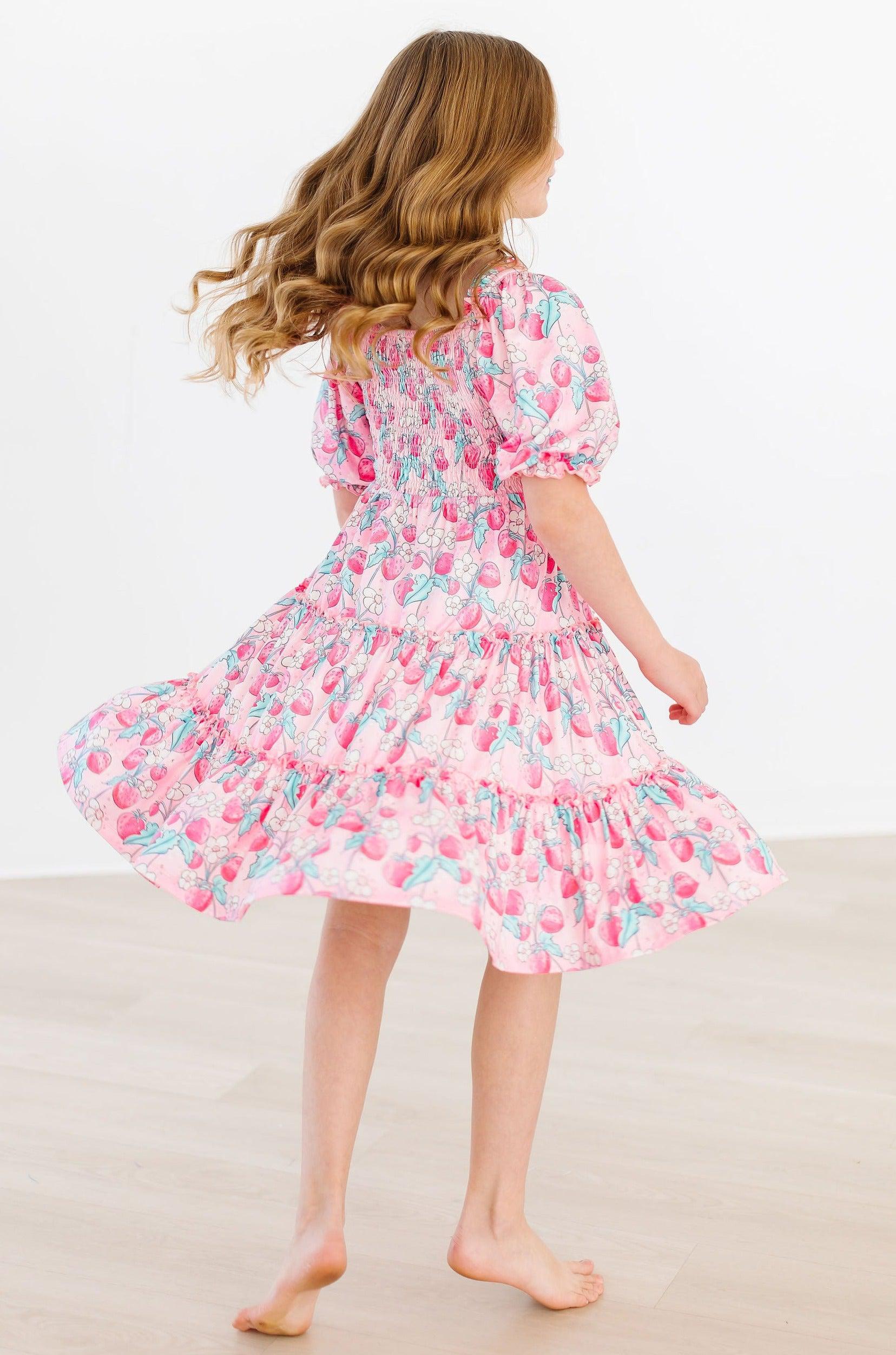 SALE Strawberry Shortcake Smocked Ruffle Dress