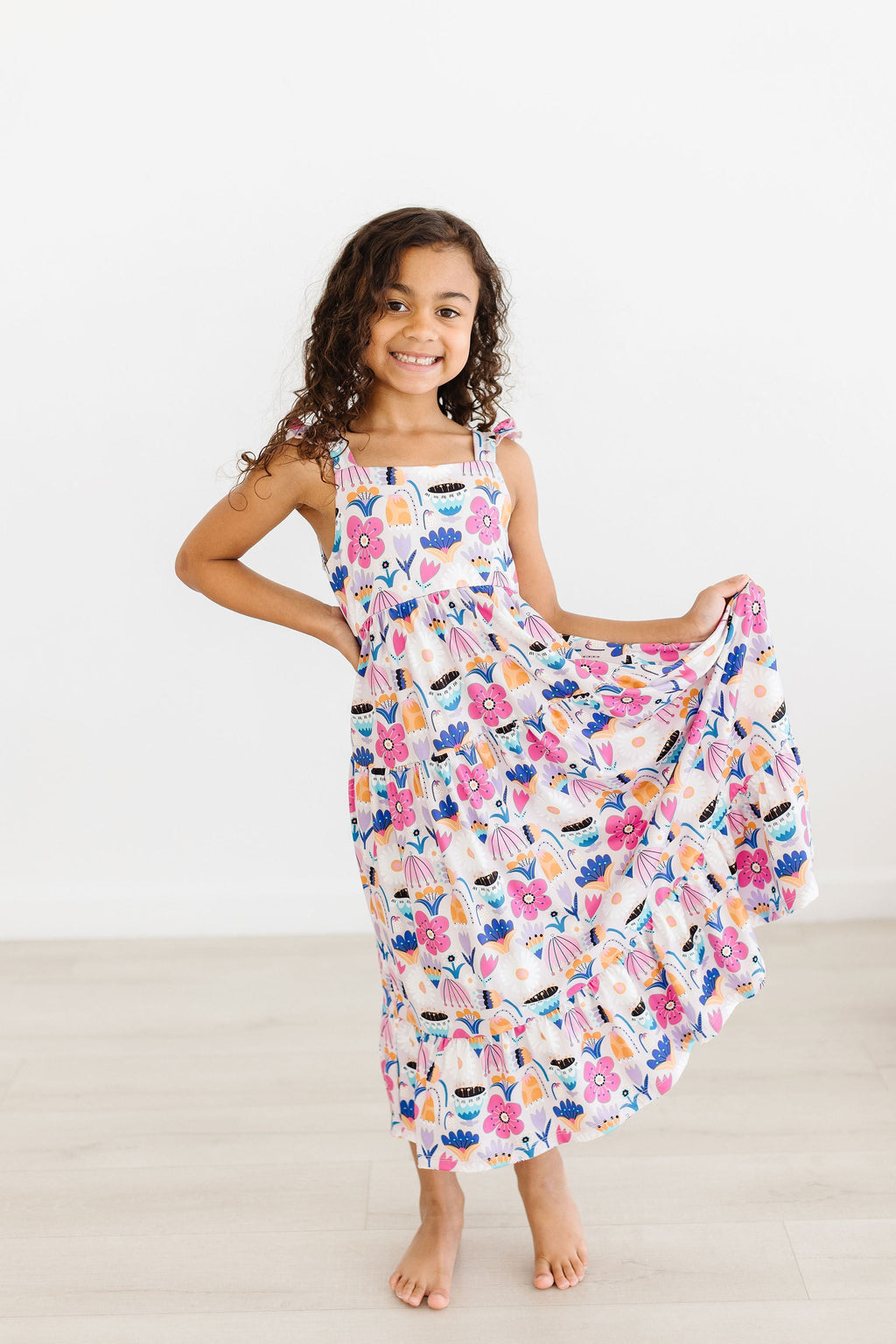 Tulip Blooms Ruffle Maxi Dress