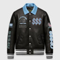 $$$4U Collared Varsity Black Jacket