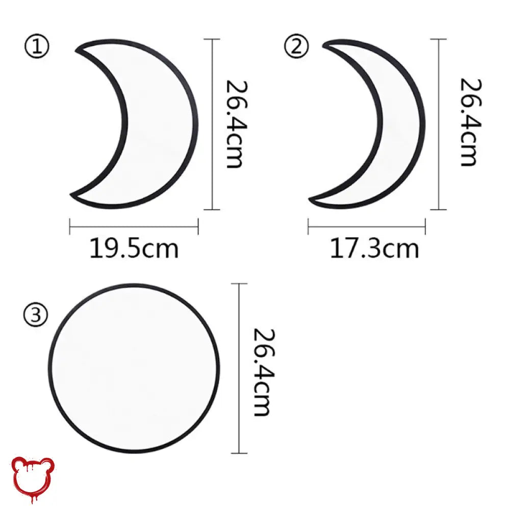 5pc Moon Wall Mirror Set