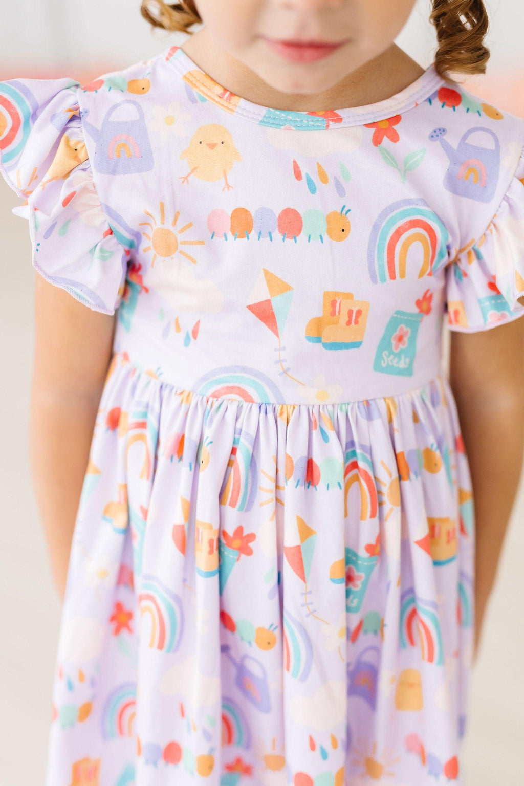 SALE Rainy Day Flutter Sleeve Twirl Dress