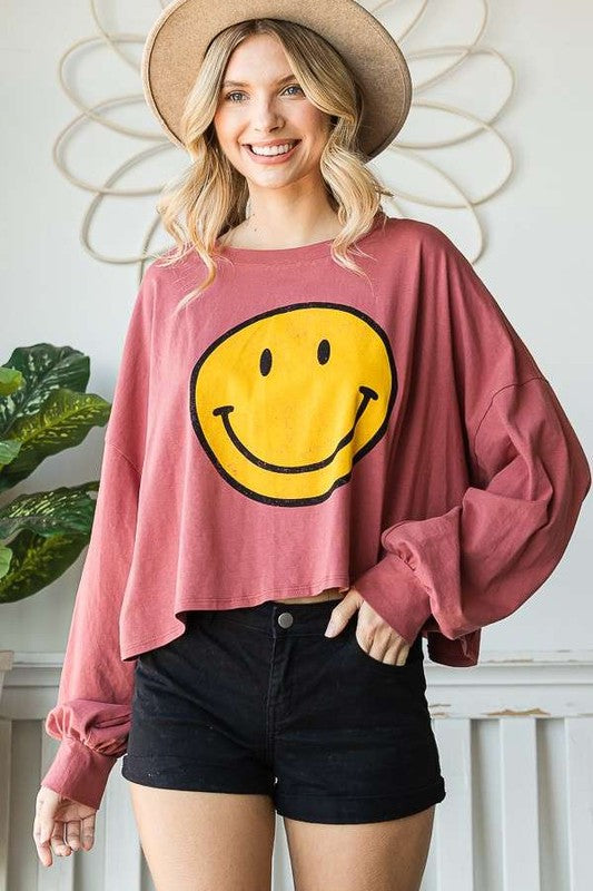 “Just, Smile.” Crop Top