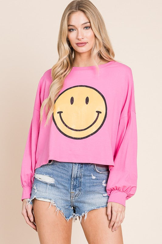 “Just, Smile.” Crop Top