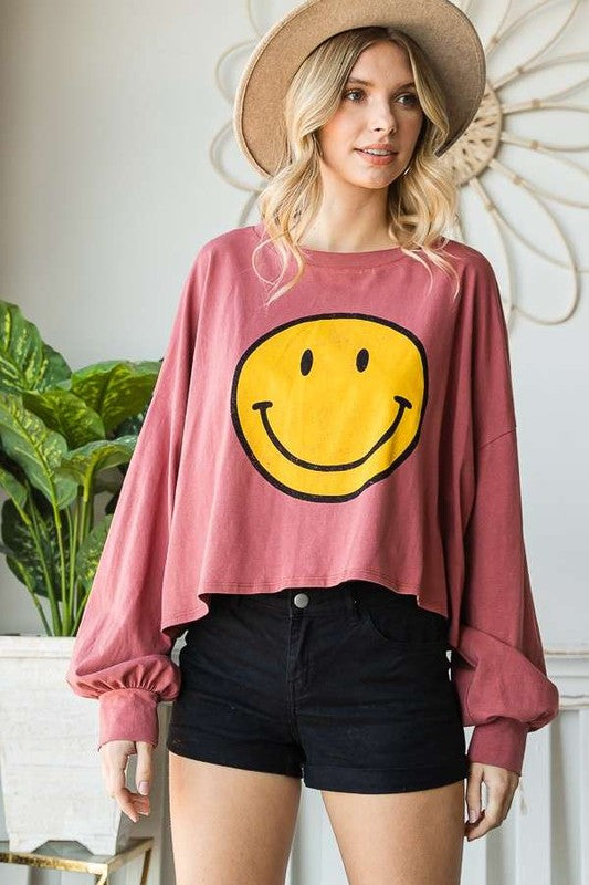 “Just, Smile.” Crop Top