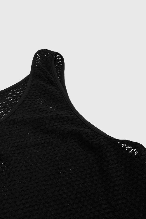 Lavender Mesh Ganzie String Vest