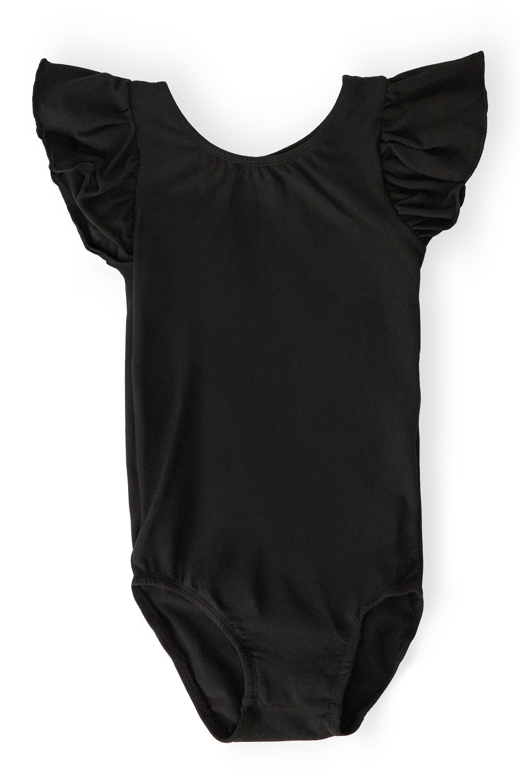 Black S/S Flutter Sleeve Leotard
