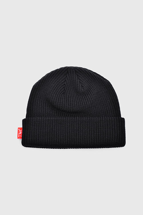 Emblem Ribbed Fisherman Beanie