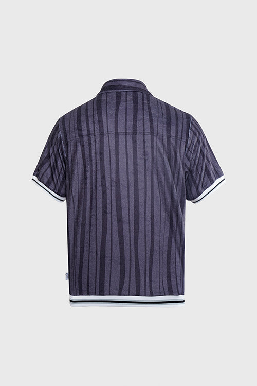 Racket Club Terry Cloth Cabana Short-Sleeve Zip-up Shirt