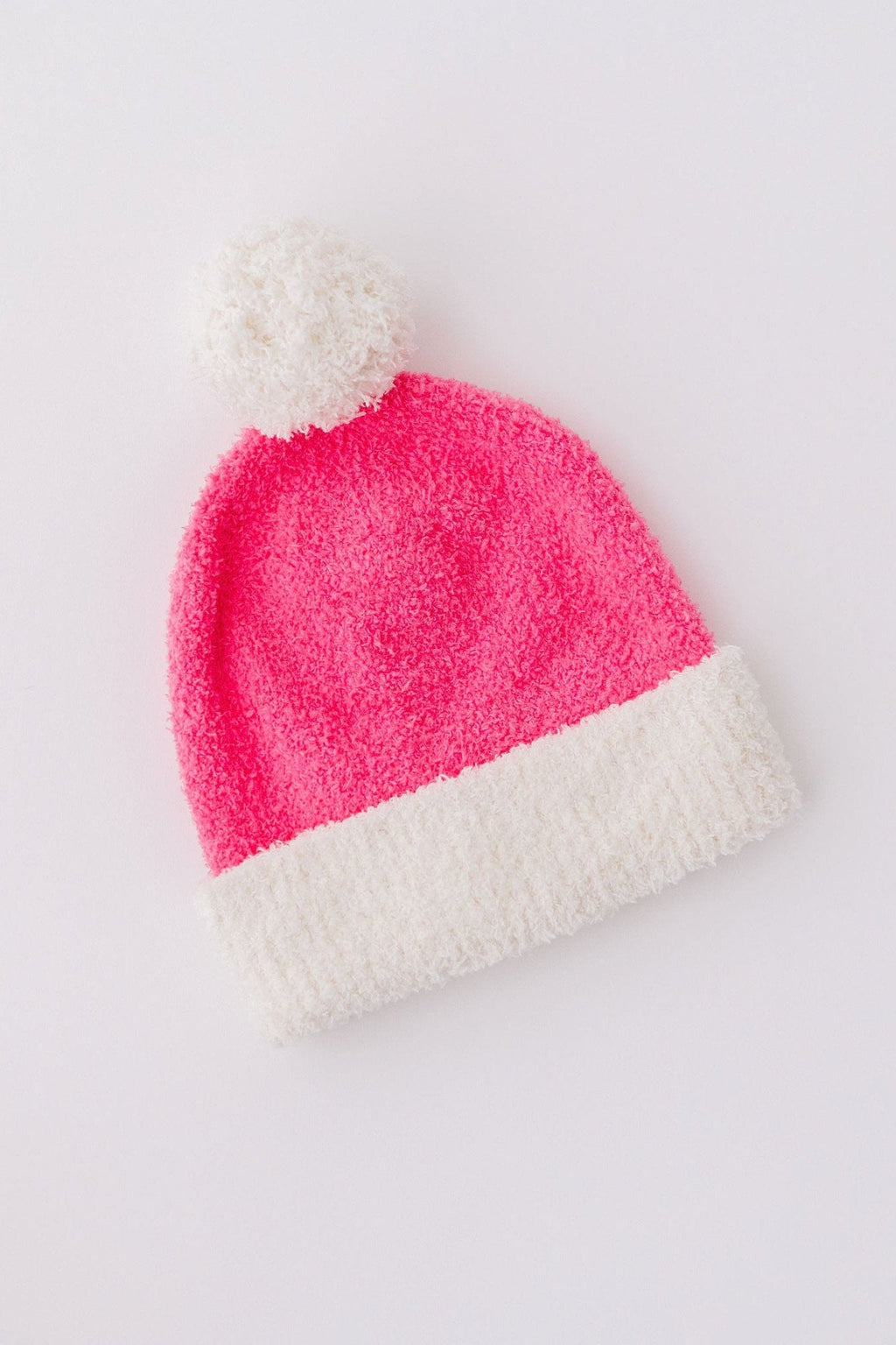 SALE Bright Pink/Coconut Cozy Pom Beanie