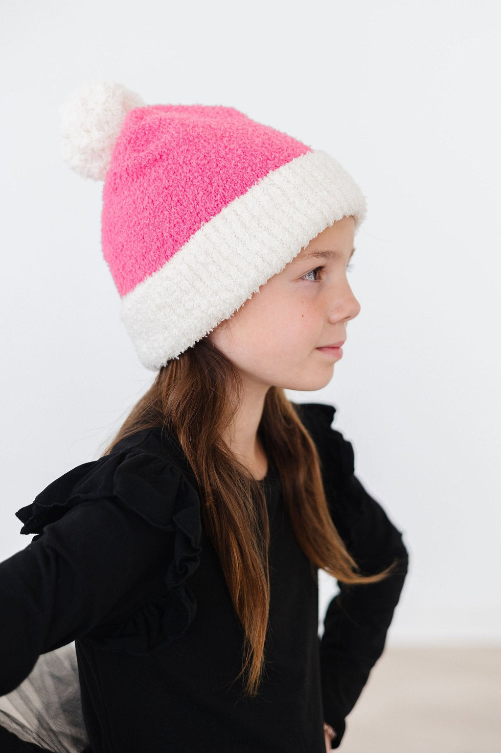 SALE Bright Pink/Coconut Cozy Pom Beanie