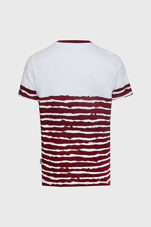 Striped Waves Henley Pocket Tee