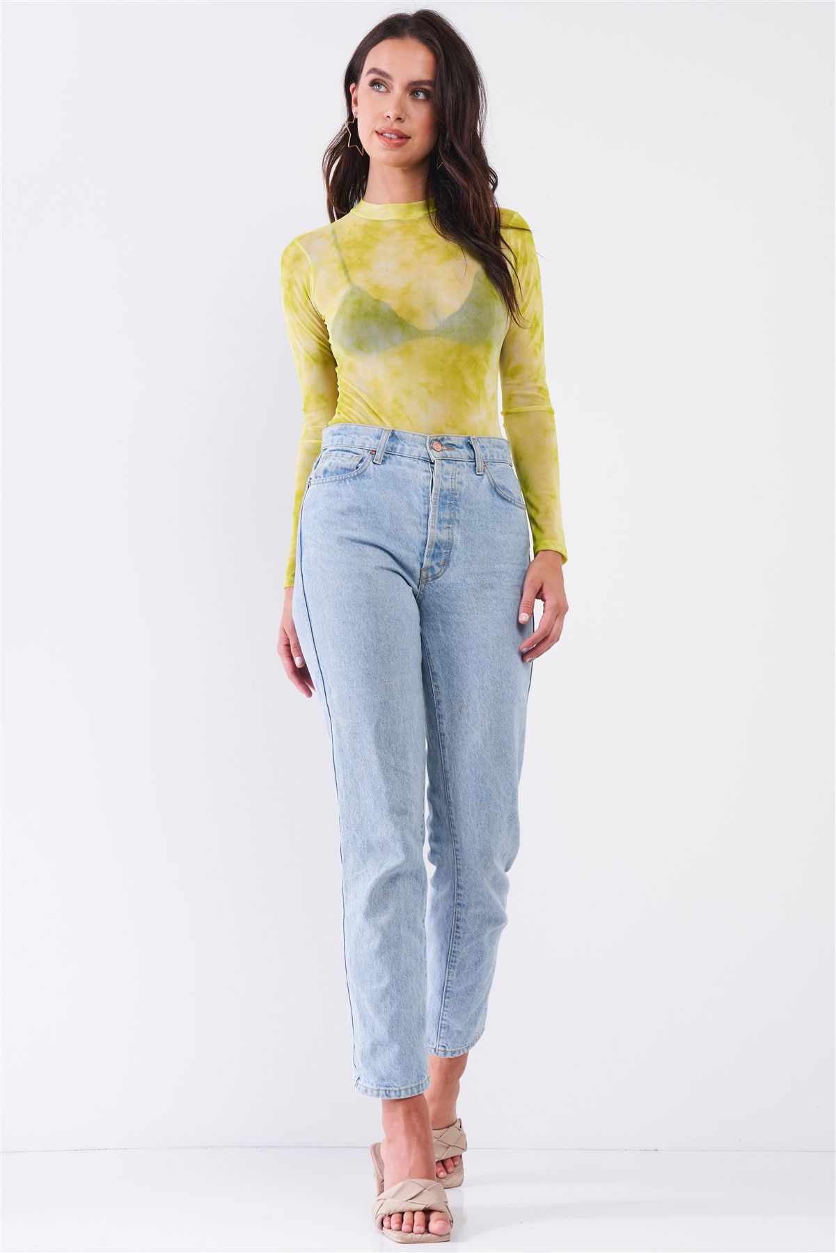 “Transparency” Mock Neck Bodysuit