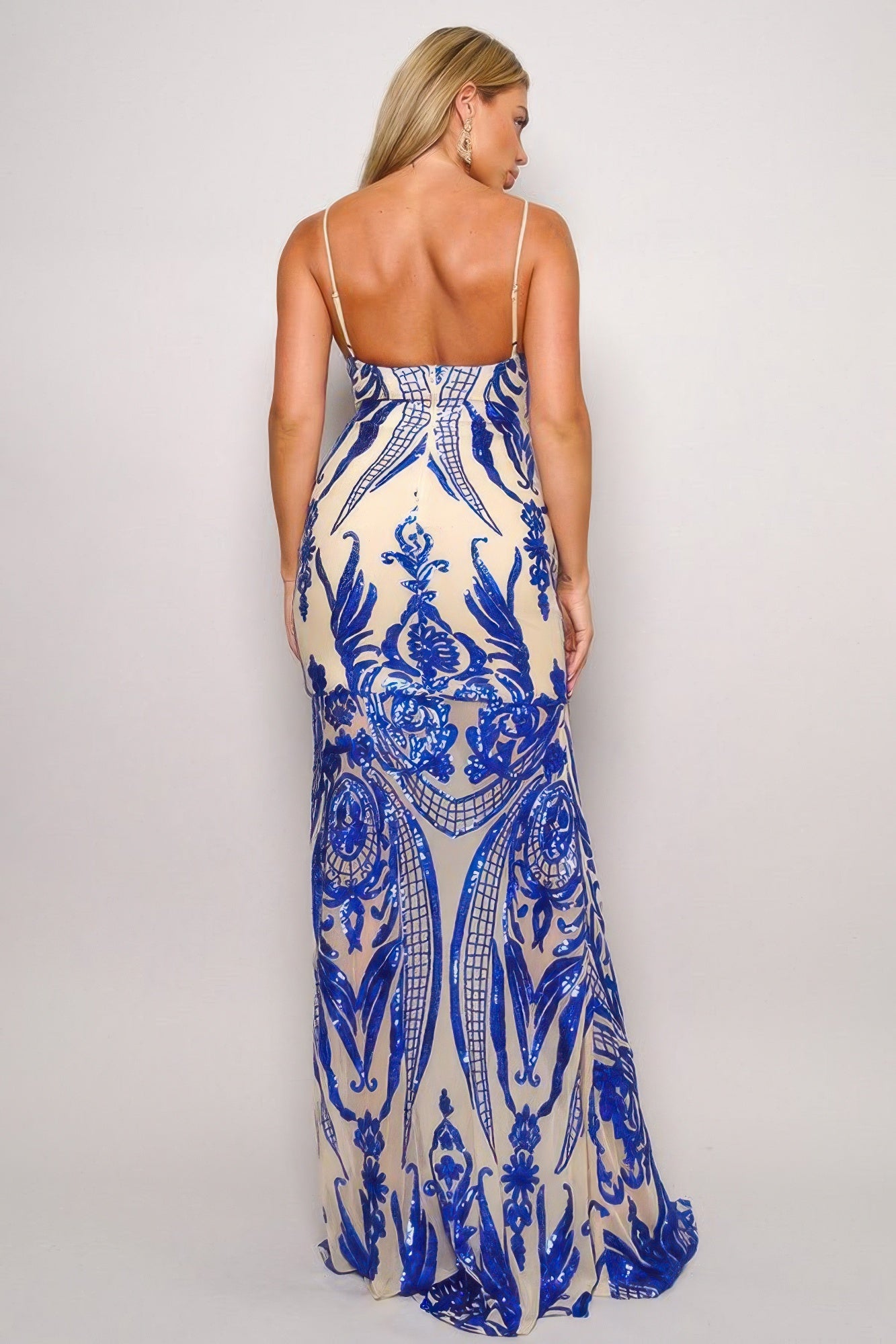 Art Deco Sequins Maxi Dress