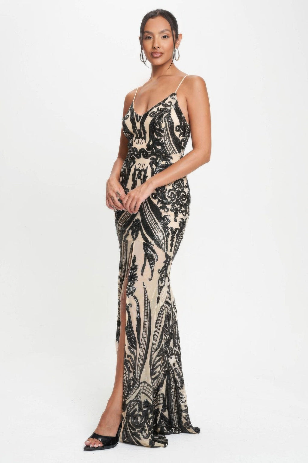 Art Deco Sequins Maxi Dress