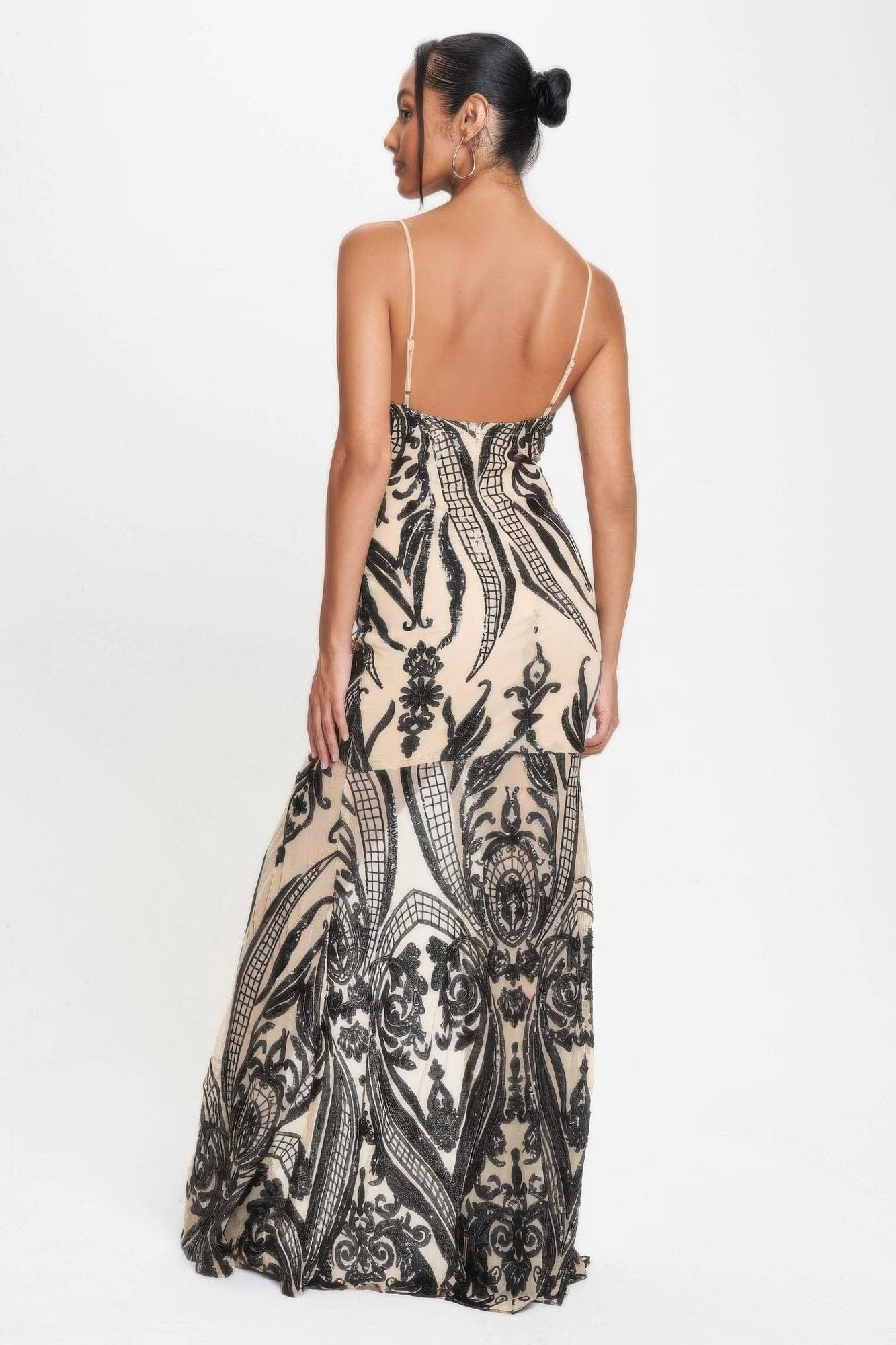 Art Deco Sequins Maxi Dress