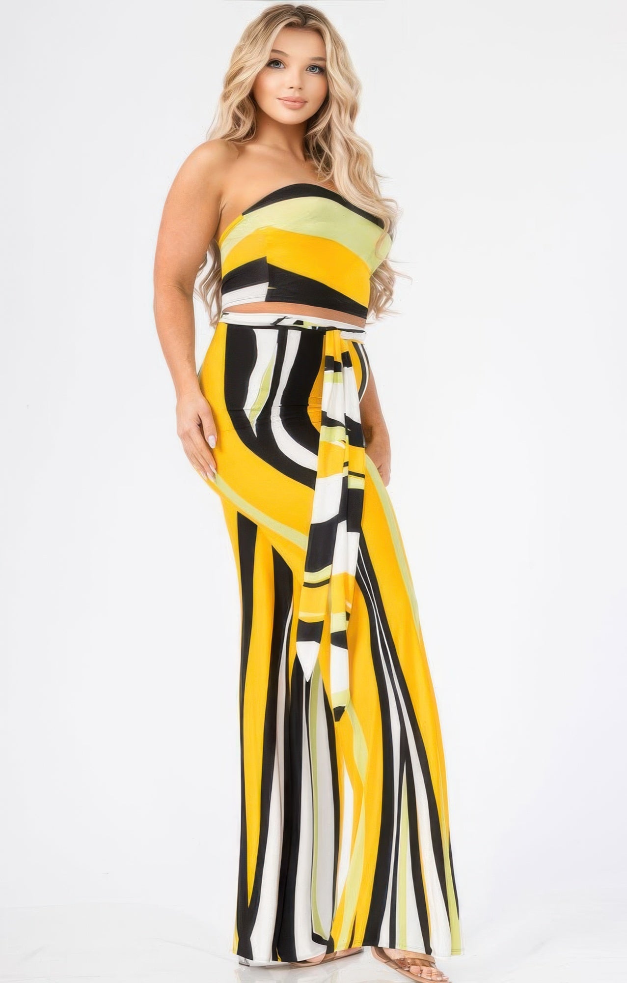 Colorblock Stripe 2 Piece Pants Set