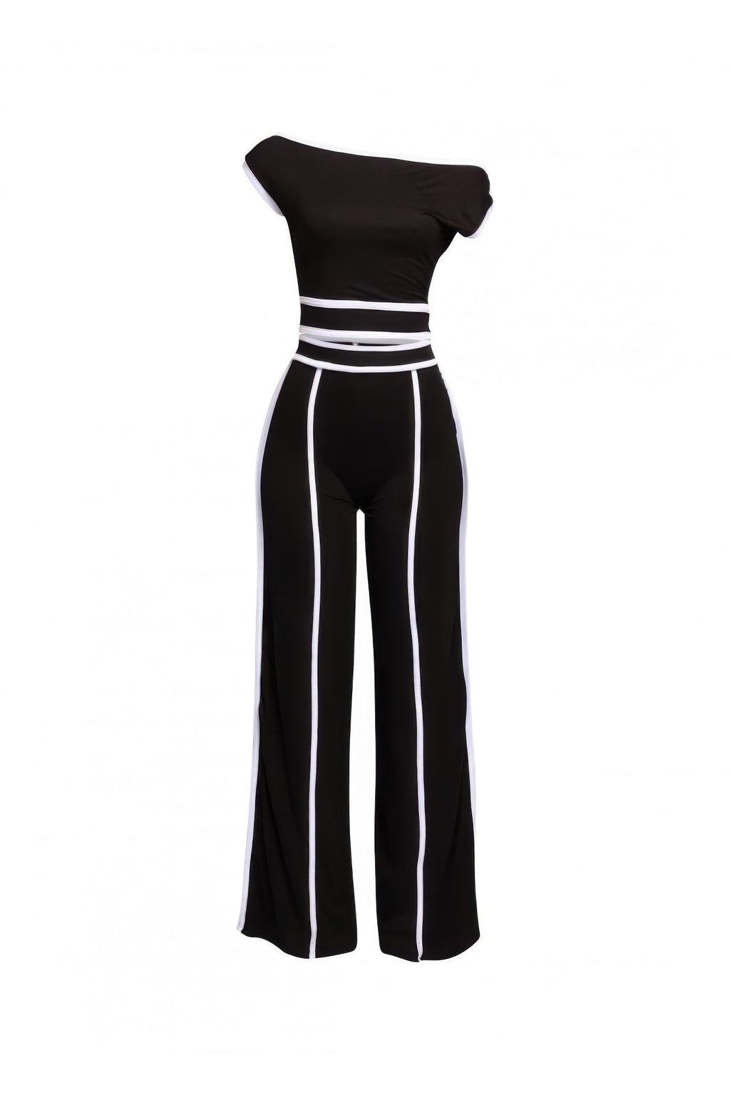 Color Contrast Detailed Off Shoulder Set