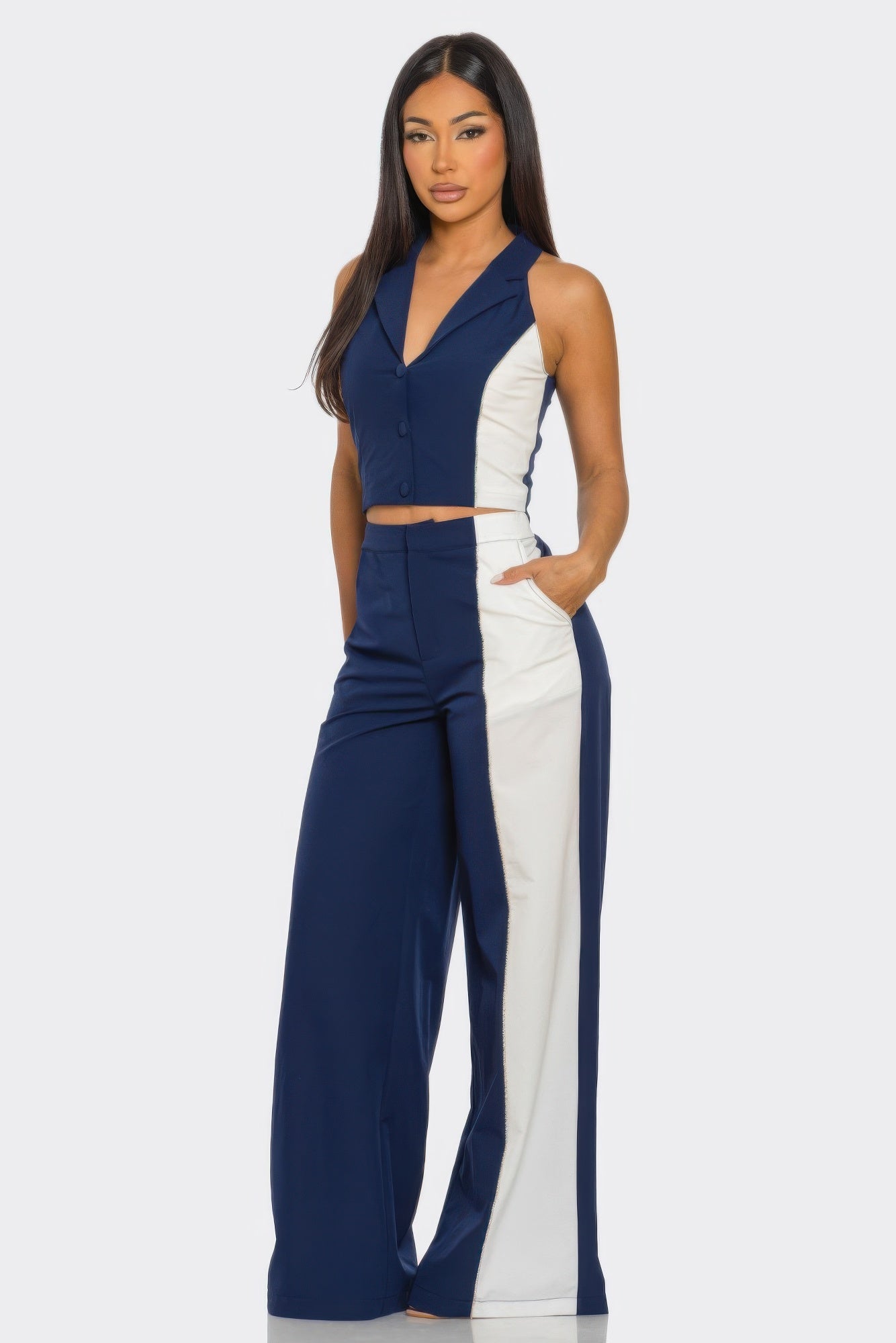 2 Pcs Color Block Set