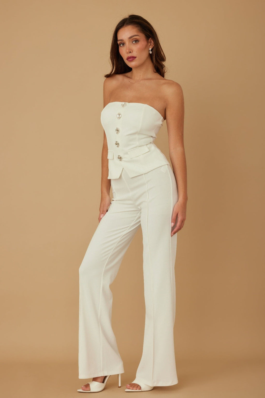 Classy Two Piece Sets With Oval Crystal Stone