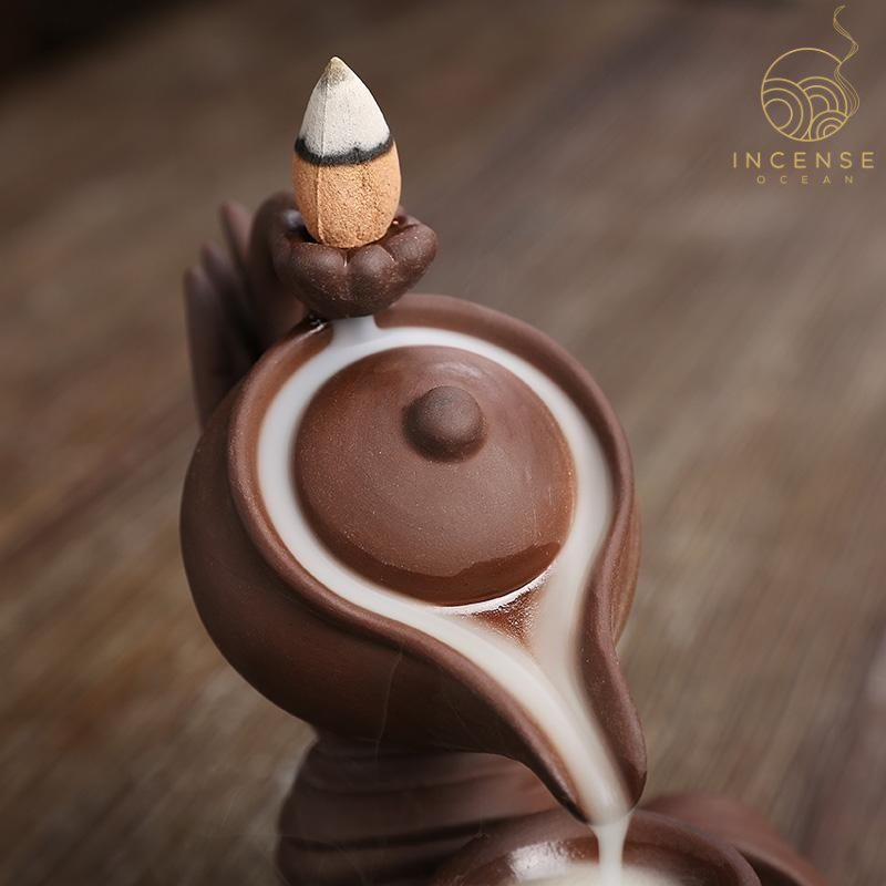 Ceramic Hand Censer Waterfall Incense Burner