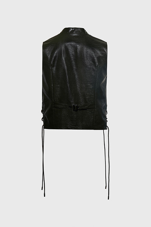 Crocodile Skin Fisherman Utility Vest