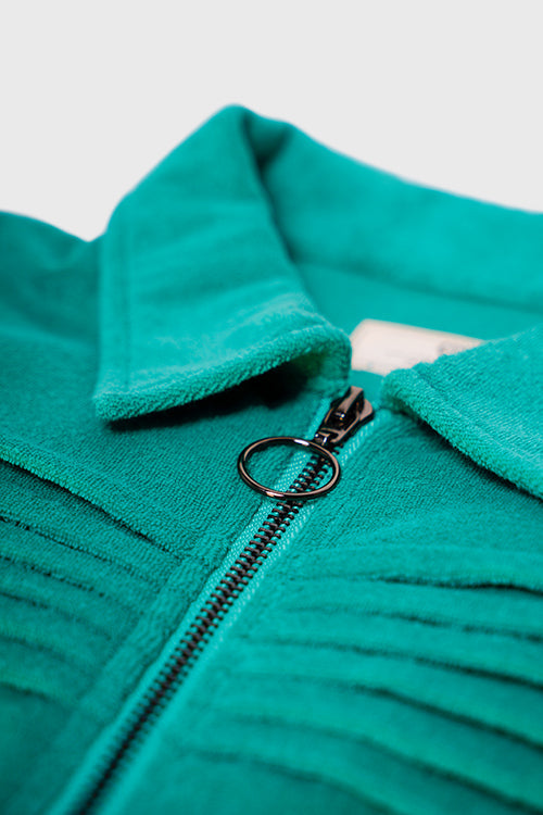 Racket Club Terry Cloth Cabana Short-Sleeve Zip-up Shirt