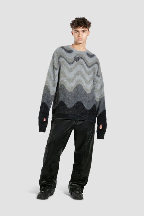 Mohair Knit Crewneck Sweater